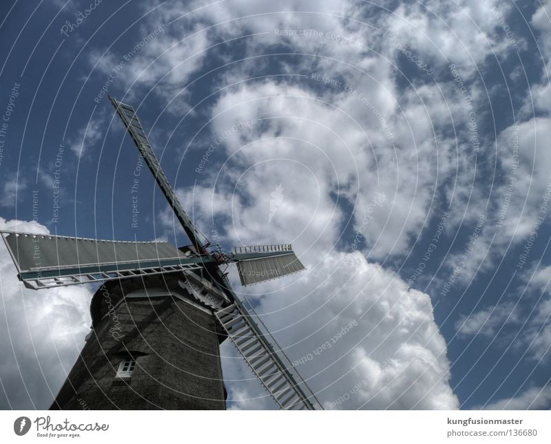 windmill Mill Clouds HDR Miller Flour Windmill White Baked goods Historic Craft (trade) Sky Don Blue