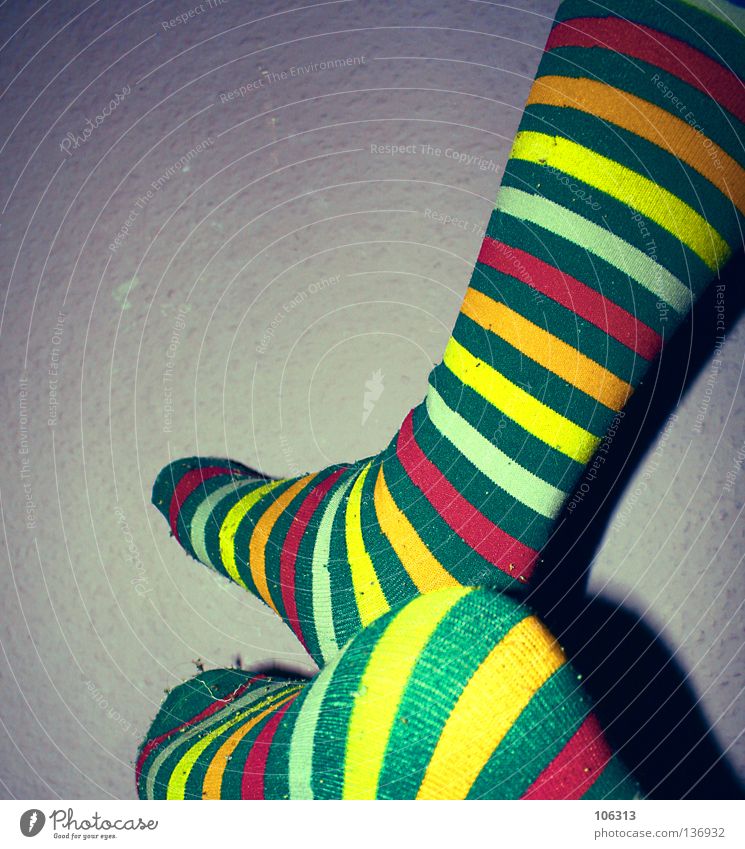 MORE LSD Stripe Multicoloured Stockings Striped socks Colour Feet rink socks