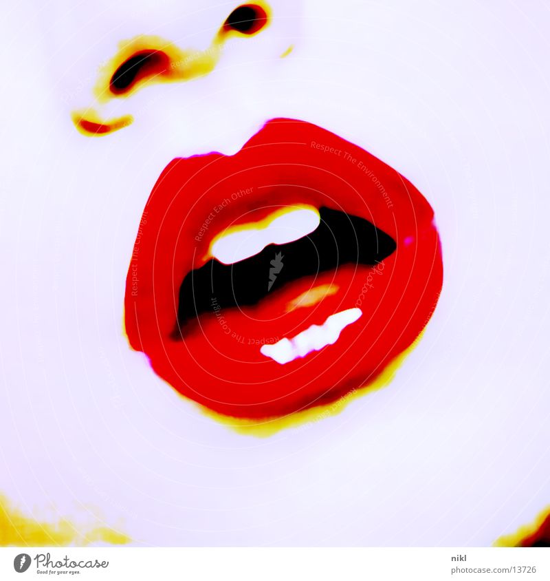 mouth Red Woman Kissing Pop Art Mouth Nose