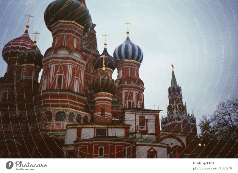 Basilius Cathedral and Redeemer Tower Red Square Moscow Orthodoxy Landmark Monument House of worship russia Saint Basil's Cathedral