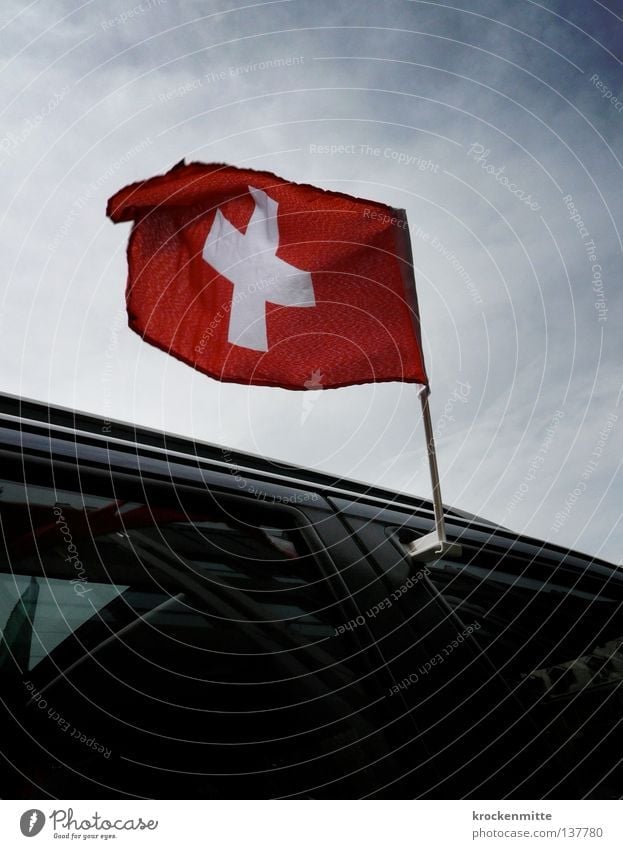 Chop chiz! | Allez la Suisse! | Forza Svizzera! Sky Car Flag Red White Pride Switzerland Confederate Judder Patriotism Blow swiss flag patriotic