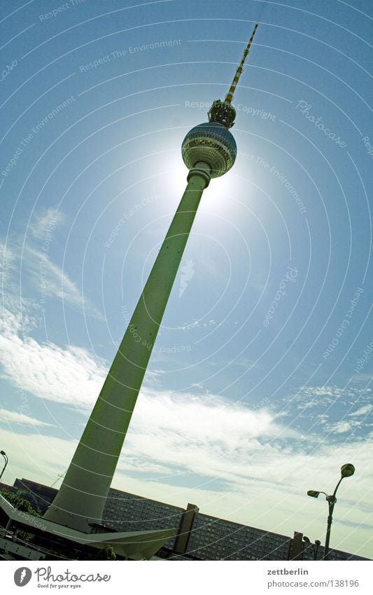 Clearly Far-off places Lake Architecture Berlin TV Tower alex Sun Sky
