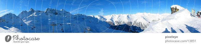 Mountain panorama Montafon Panorama (View) Winter Snow Alps Sky Large Panorama (Format)