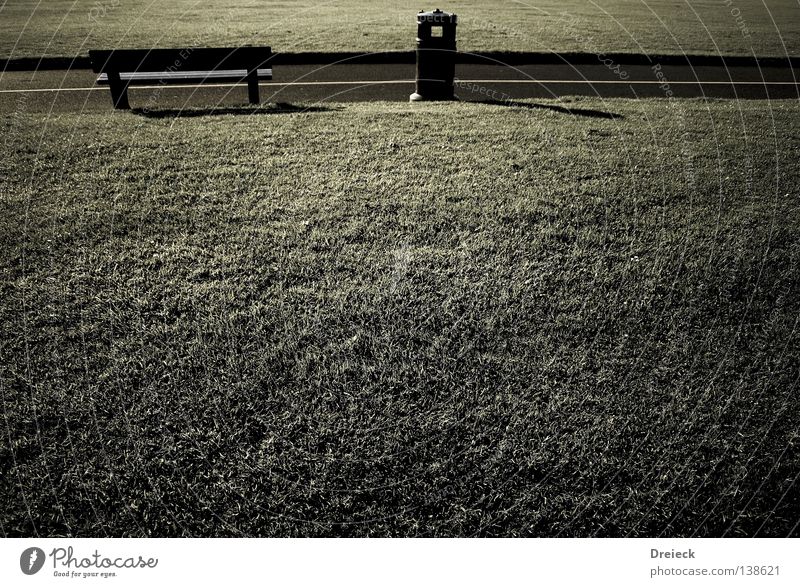 resting place Green Grass Plant Meadow Blade of grass Environment Cold Seasons Seating Break Gray Dark Park Trash container Wooden bench Park bench Earth Sand