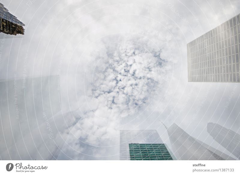 1400 Irritations Sky Clouds Manhattan New York City USA Skyline High-rise Exceptional Town Suction Surrealism Double exposure Bryant Park Colour photo