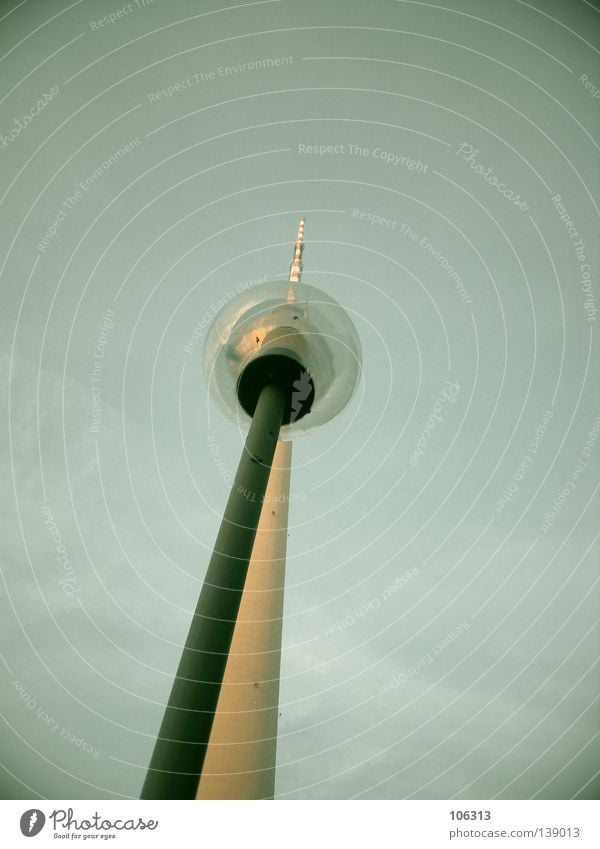 READY FOR SPACE Berlin TV Tower Landmark East Large Might Concrete Radio waves Antenna Monument Smear Tall Manmade structures Downtown Berlin Block Rotate Lamp