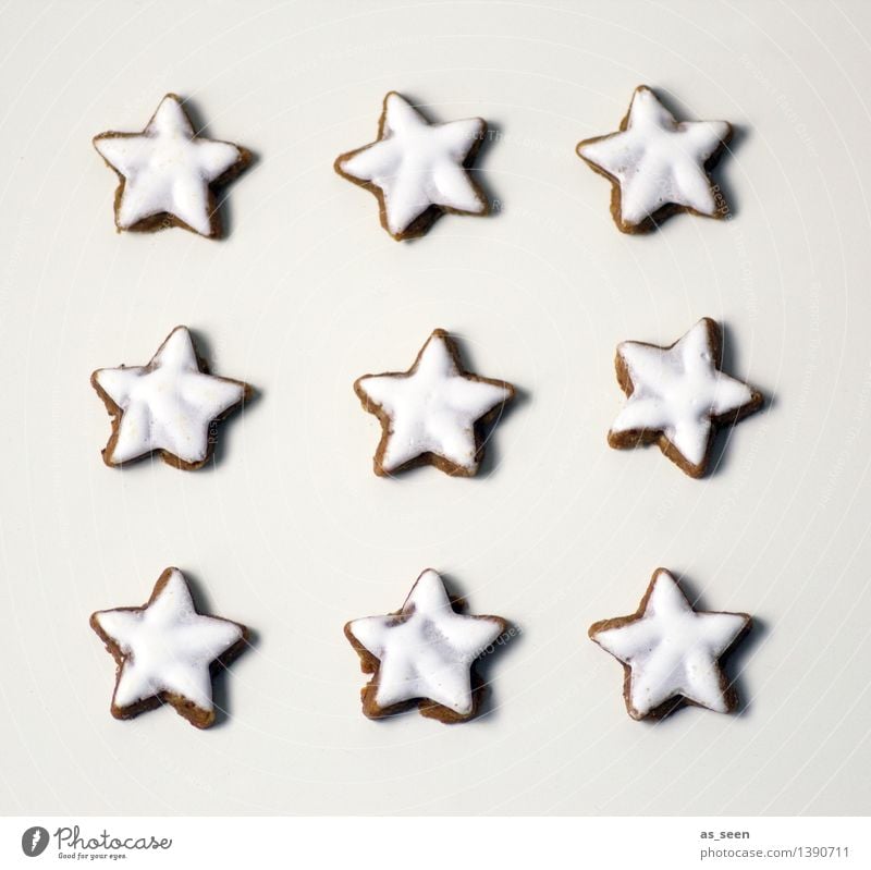 Christmas stars Food Dough Baked goods Cake Candy Star cinnamon biscuit Icing Nutrition Eating To have a coffee Cookie cookie cutter Style Design Harmonious