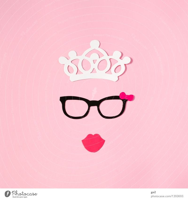 Lady Ashley Luxury Elegant Style Beautiful Lipstick Leisure and hobbies Handicraft Feminine Woman Adults Mouth Accessory Eyeglasses Crown Pout Paper Esthetic