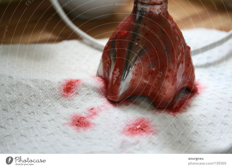 strawberry massacre Jam Puree stick Dish towel Kitchen Red Household Strawberry Blood Brutal Mass murder Mixer Paper Cellulose Napkin Detail