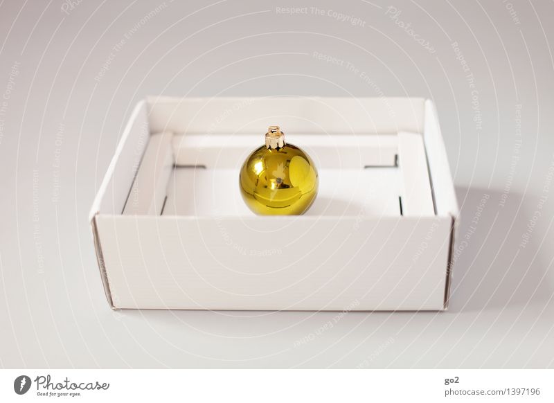 Christmas Balls Gold Christmas & Advent Gift Packaging Packaging material Glitter Ball Cardboard Esthetic Simple Yellow White Anticipation Design Surprise
