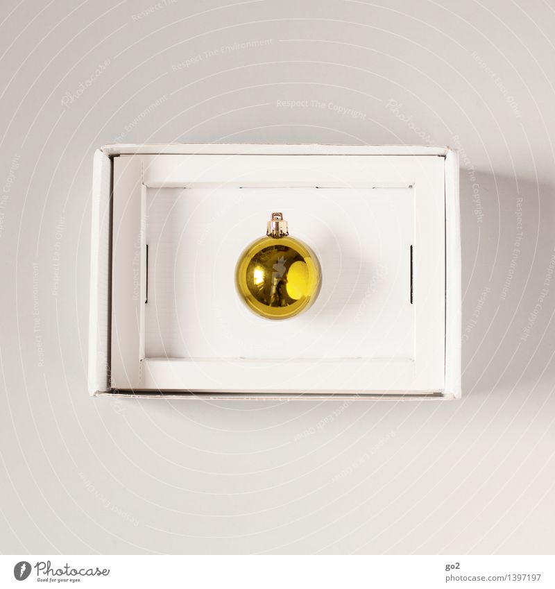 Tomorrow children wird´s give what Christmas & Advent Package Gift Glitter Ball Cardboard Esthetic Yellow Gold Anticipation Design Trade Surprise Colour photo