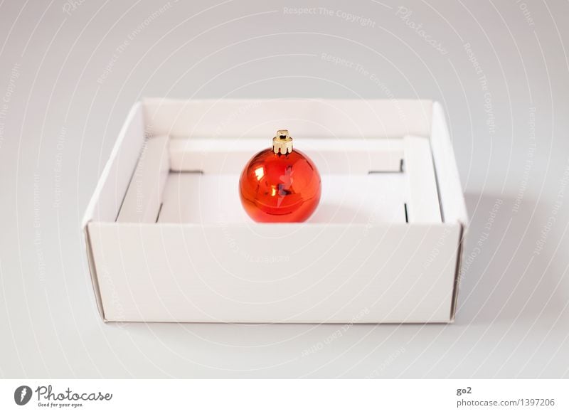 Christmas ball red Christmas & Advent Cardboard Packaging material Gift Glitter Ball Esthetic Simple Orange Red White Anticipation Design Surprise Colour photo