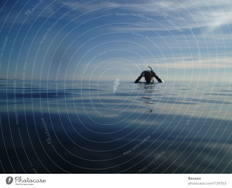 Rambo Dive Snorkeling Hiddensee Rügen Reflection Ocean Waves Leisure and hobbies Water Blue Baltic Sea