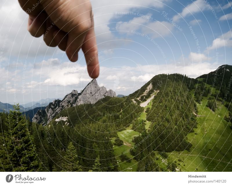100 | Ouch Mountain Meadow Forest Alpine pasture Peak Upper Bavaria Stone Mountaineering Free-climbing Climbing Abseil Point Miniature Hand Fingers Pain
