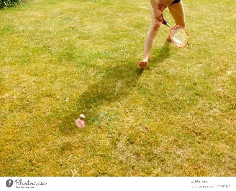 Living in the green Playing Summer Green Ball sports Woman Legs Youth (Young adults) Joy Sports Life Exterior shot Woman's leg Partially visible