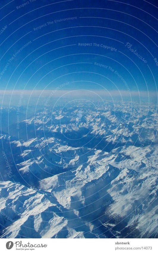 The Alps Airplane Aviation Sky Blue Mountain Snow
