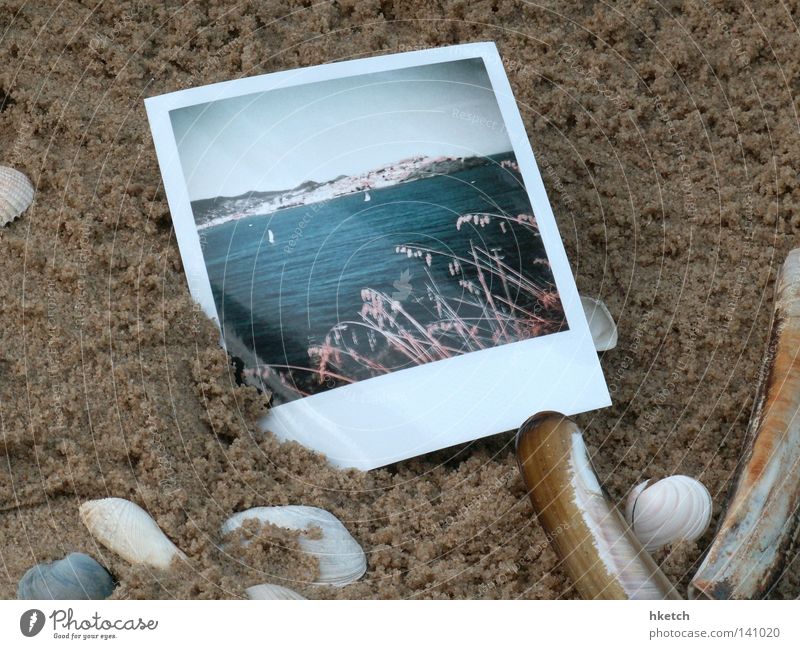 Unclear memory Vacation & Travel Beach Sand Ocean Sky Polaroid Summer Coast It's been a long time.