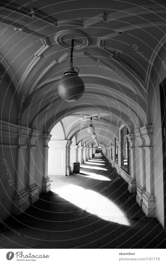 russian mall Black & white photo Exterior shot Deserted Day Light Shadow House (Residential Structure) Trade St. Petersburgh Russia Pedestrian precinct Tunnel