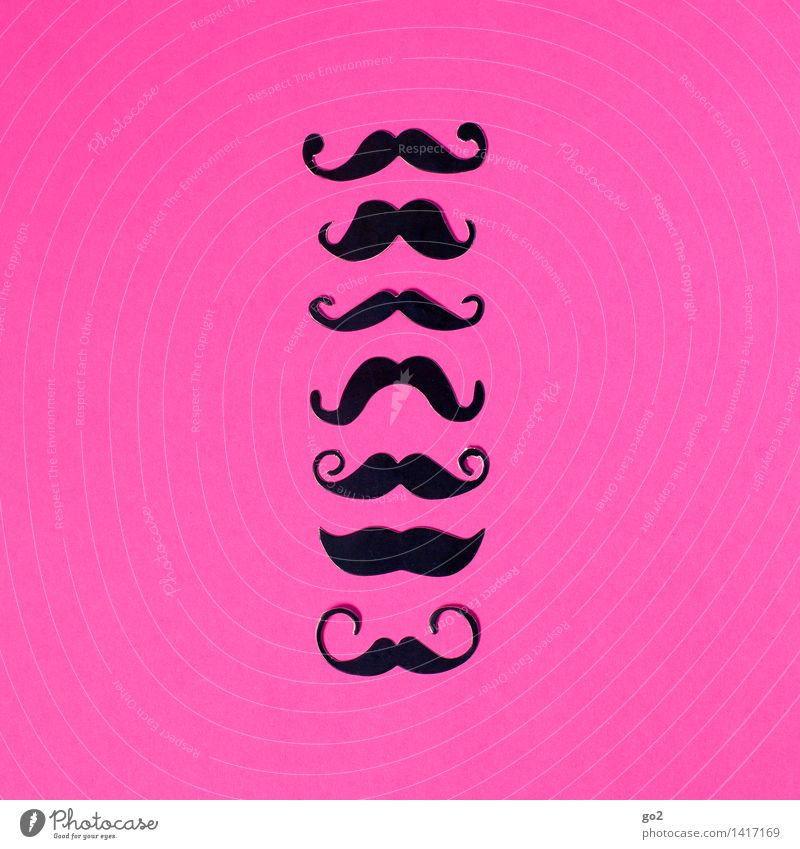 Macho Men Style Beautiful Personal hygiene Hair and hairstyles Masculine Homosexual Man Adults Facial hair Moustache Esthetic Uniqueness Pink Black Whimsical