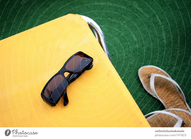 Vacation on artificial turf Cruise Sunglasses Footwear Flip-flops Beach Vacation & Travel White Yellow Green Black Silver Couch Deckchair Cocktail