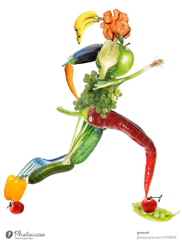 Veggie-sprinter-sie Body Jogging Feminine Diet Movement Fitness Sports Esthetic Self-confident Healthy Eating Multicoloured