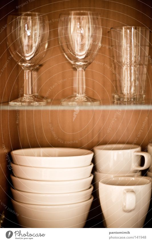 Coffee or Wine? Glass Cup Tea Furniture Gastronomy Kitchen Shelf Open