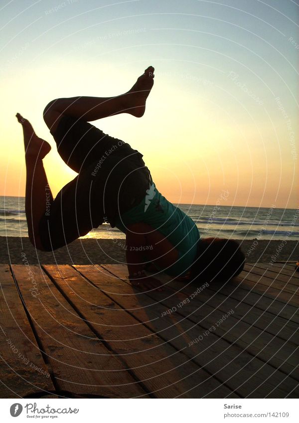 yoga Ocean Sunset Woman Movement Feet Easy Yoga Practice Physics Water Elegant Joy Warmth