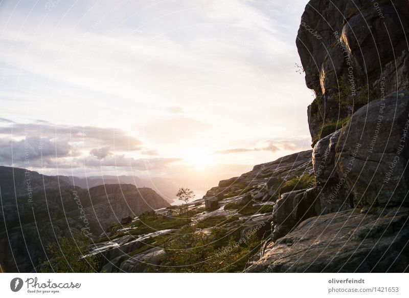 Norway IX Vacation & Travel Trip Adventure Far-off places Freedom Mountain Hiking Environment Nature Landscape Sky Clouds Horizon Sun Sunrise Sunset Sunlight