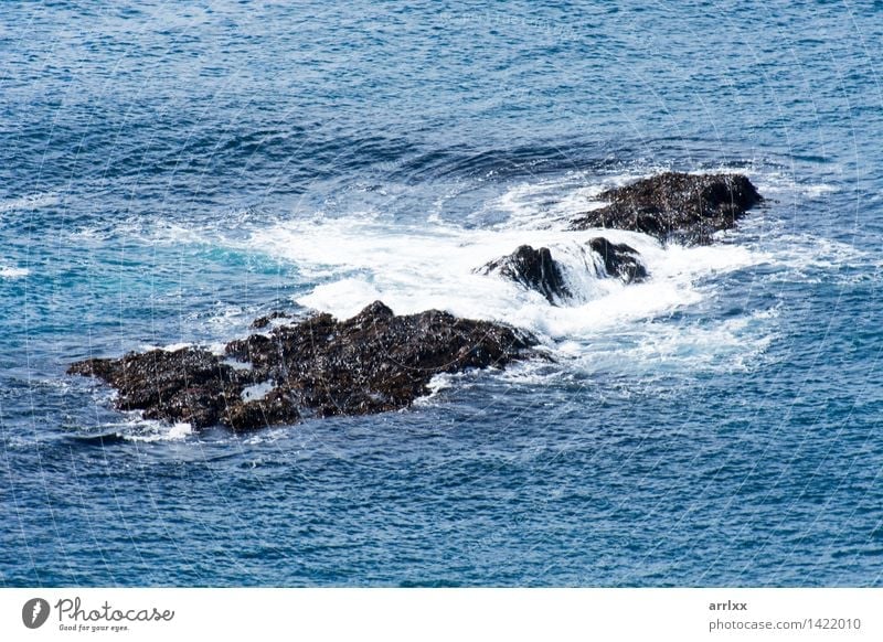 Rocks in a ocean Beautiful Ocean Waves Nature Weather Coast Drop Cool (slang) Dark Fresh Natural Speed Blue Gray Dangerous Rough power movement salt Cliff