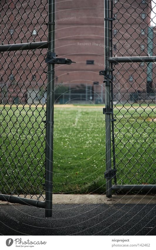 Come on in Boston Baseball Grating Fence Wire netting Entrance Welcome Admission Hesitate Playing Trust Confine confinement playground Exclude Brave Timidity