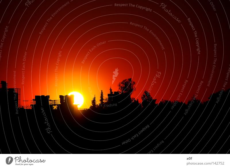 energy Energy Sun Sunset Red German Flag Silhouette Nature Environment Industrial zone Black Evening Celestial bodies and the universe silouette