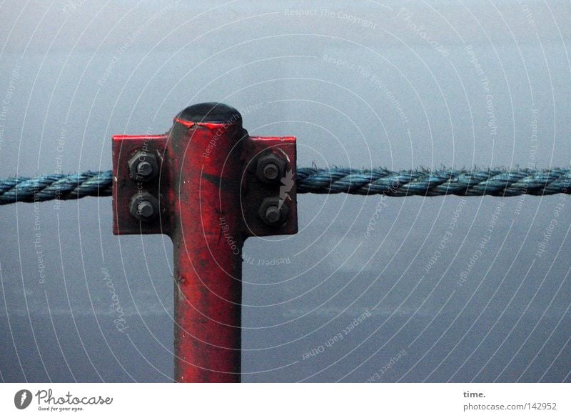 functionaries Bad weather Metal Steel Line Blue Red Caution Testing & Control Whorl Rotated Guided Bracket Barrier Border Horizontal Material Wire cable Screw