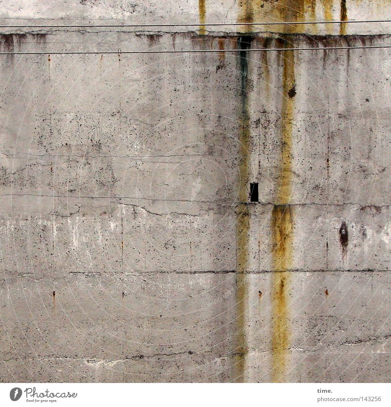 Innsbruck Anywhere Cable Concrete Rust Broken Gloomy Brown Gray Wall (building) Hollow Transmission lines Provision Electricity Niche Colour photo