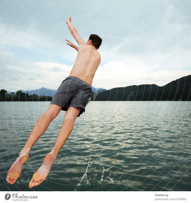louis vuitton Lake Man Youth (Young adults) Refreshment Pedalo Watercraft Sailboat Swimming & Bathing Swimming pool Mountain Austria Jump Dive Hand