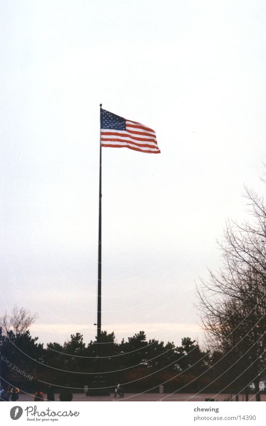USA Flag New York City North America Wind Blow Ensign Manhattan Flagpole American Flag Bright background