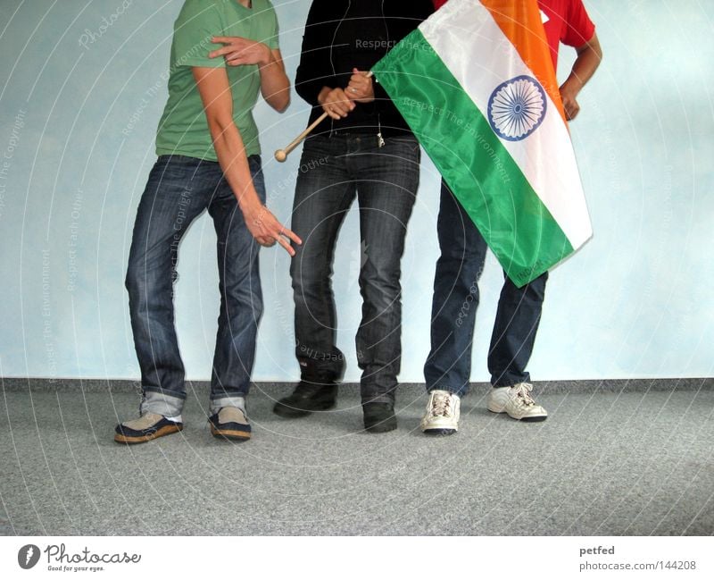 Here we go... Vacation & Travel Human being India Flag Legs Joy Life Asia Youth (Young adults) Tension fun