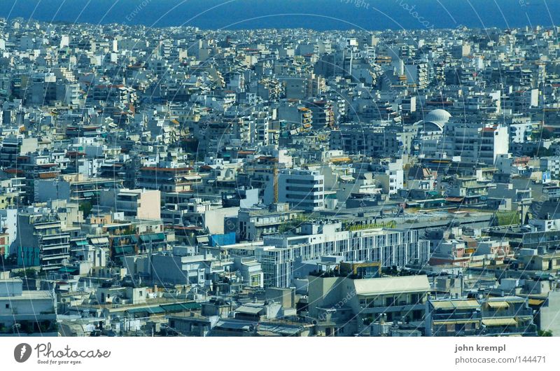moloch House (Residential Structure) High-rise Town Athens Greece Blue Modern collapsing new buildings Skyline urban jungle Horizon Moloch Many Capital city