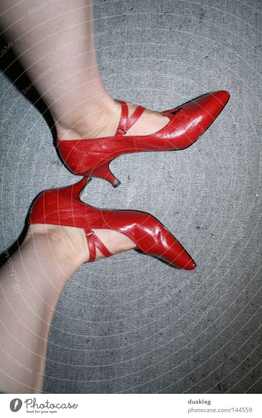 Red Shoes Colour photo Interior shot Close-up Evening Night Artificial light Downward Luxury Elegant Joy Skin Dance Feasts & Celebrations Work and employment
