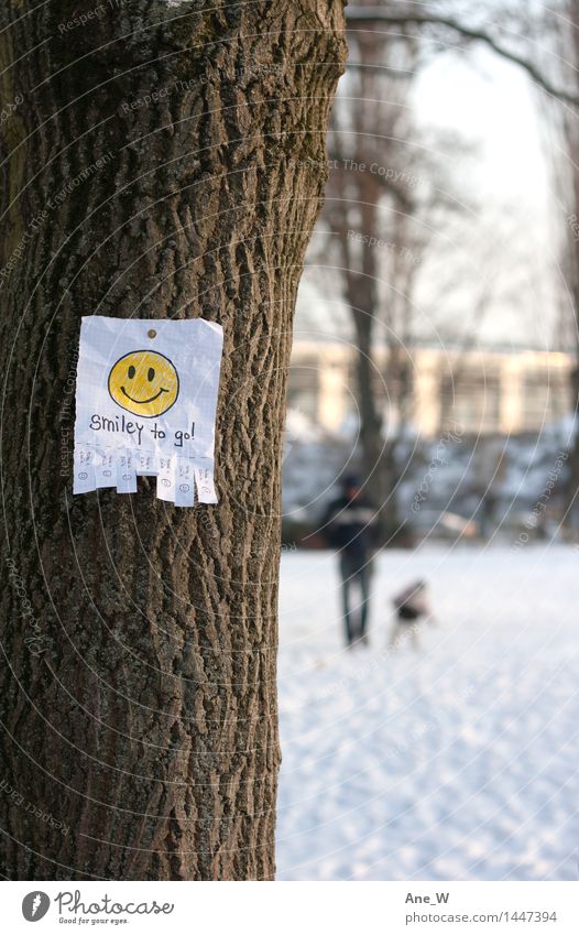 Take a smile 1 Tree Piece of paper Handbill Select Smiling Laughter Walking Illuminate Simple Success Free Happiness Happy Positive Yellow Emotions Moody Joy