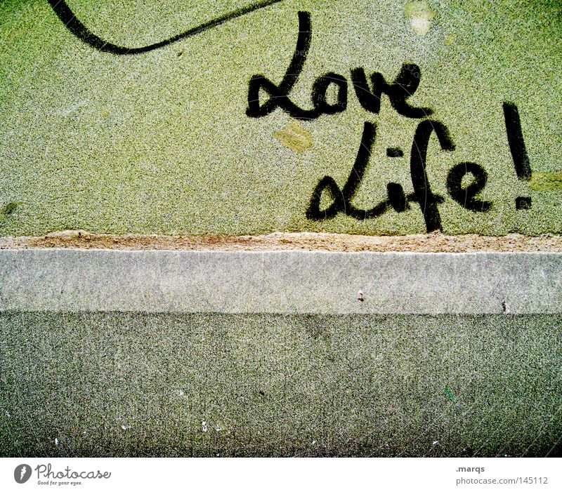 I´m lovin it Lifestyle Wall (barrier) Wall (building) Characters Graffiti Love Green Joy Happy Happiness Contentment Joie de vivre (Vitality) Spring fever