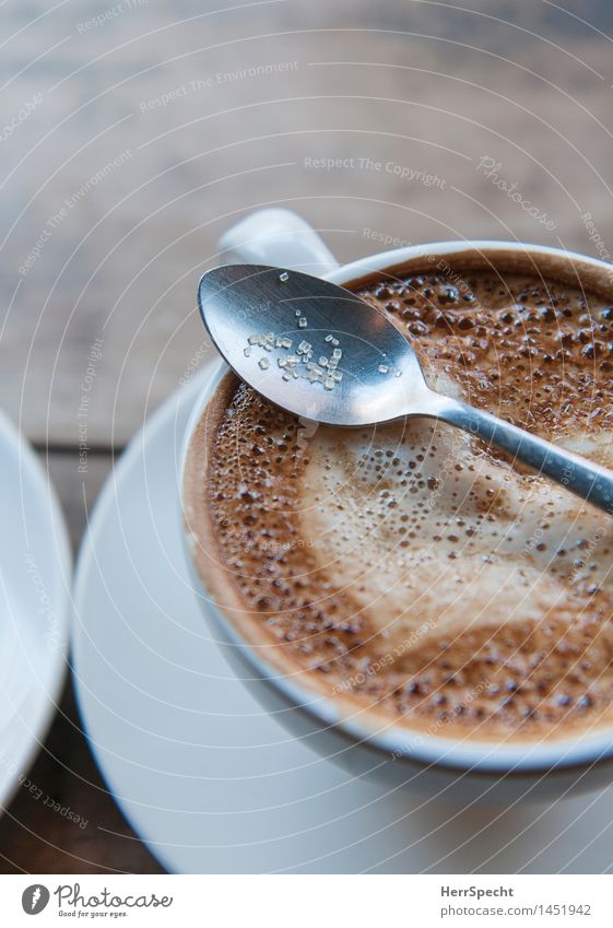 sugar spoon Beverage Hot drink Coffee Cup Lifestyle Well-being Relaxation Living or residing Restaurant Delicious Brown Saucer Café Cappuccino Café au lait