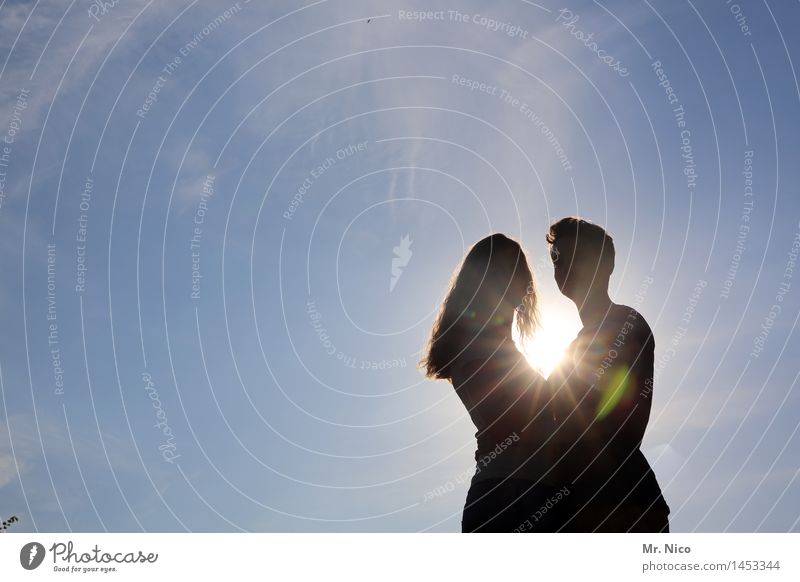 summer,sun,sunshine Vacation & Travel Summer Sun Woman Adults Man Couple Partner Life 2 Human being Cloudless sky Beautiful weather Long-haired Stand Happy