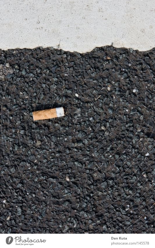 Orderly untidy Parking level Asphalt Rough Stony Cigarette Tobacco products Chopstick Geometry Graphic Macro (Extreme close-up) Close-up Floor covering