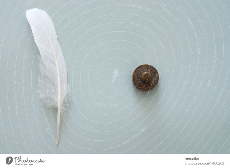 white feather and weight Paper Together Stress Contentment Equal Competition Problem solving Surrealism Symmetry Feather White Light Diet Gray Bright Contrast