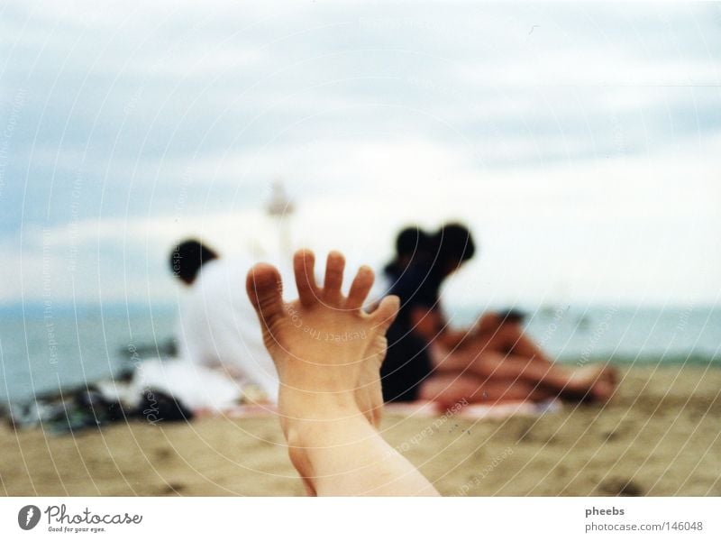 .:frOschfuß:. Beach Vacation & Travel Ocean Meschen Silhouette Light blue Summer Sun Feet Sand