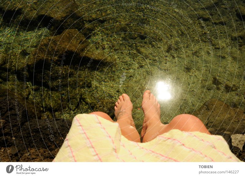 thoughts Calm Time Human being Thought Dream Water Azores Atlantic Ocean Bay Feet Trust