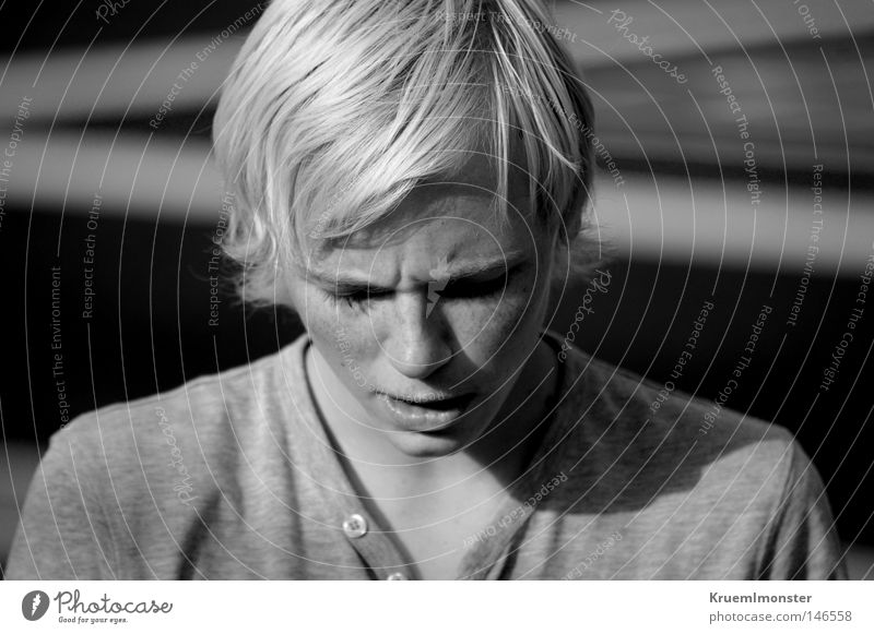 You Don't Deserve What You Mean To Me Man Young man Blonde Norway Freckles Indifferent Grief Misunderstanding Black & white photo Norwegian Passivity silohette