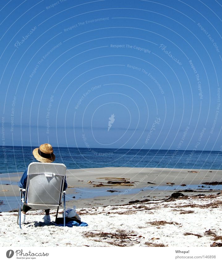 CALIFORNIA L-O-V-E - IV California Monterey Beach Coast Ocean Pacific Ocean To enjoy USA 17 Miles Drive Chair Hat Sunhat Relaxation
