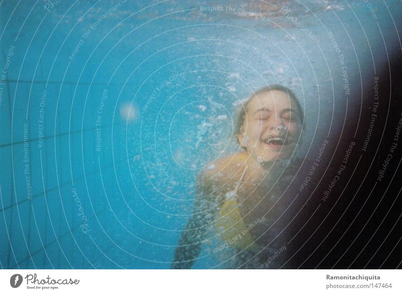 the icing on the cake. Happy Underwater photo Vacation & Travel Swimming pool Air bubble Swimming & Bathing Emotions Joy Summer Water