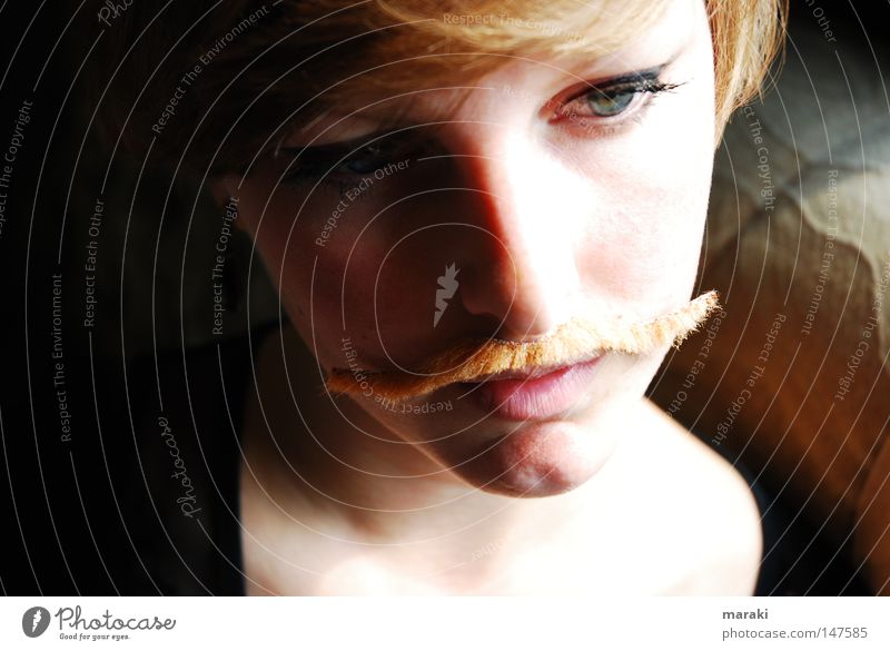 The Jolien. Woman Man Feminine Masculine Metamorphosis Transform Moustache Freedom Self-confident Short haircut Blonde Beautiful Esthetic Power Think Doubt Fix